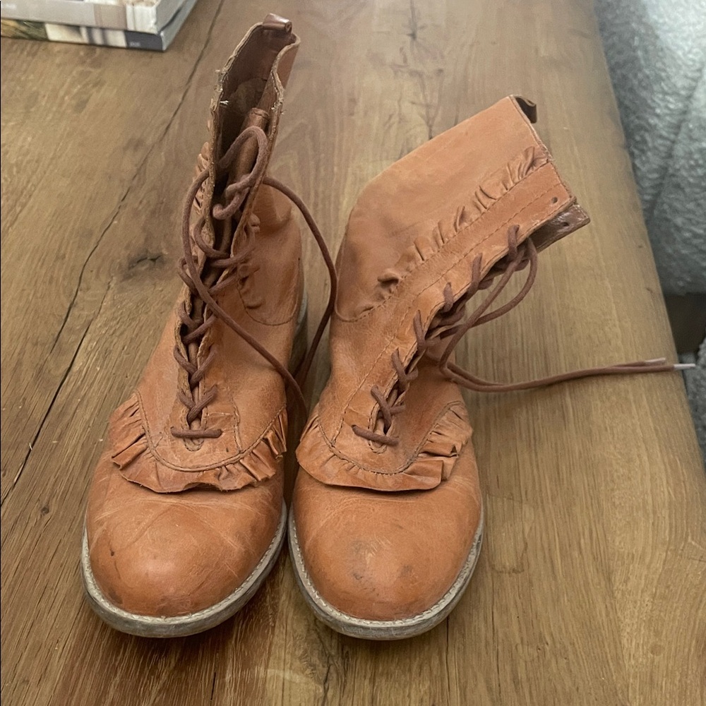 Miss Albright Brown Lace Up Boots